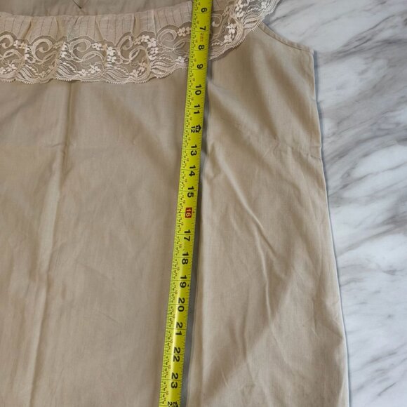 VTG 70s 80s Handmade Cottage Boho Lace Trim Blouse Tunic Top Plus Size 3XL Cream - Picture 5 of 9